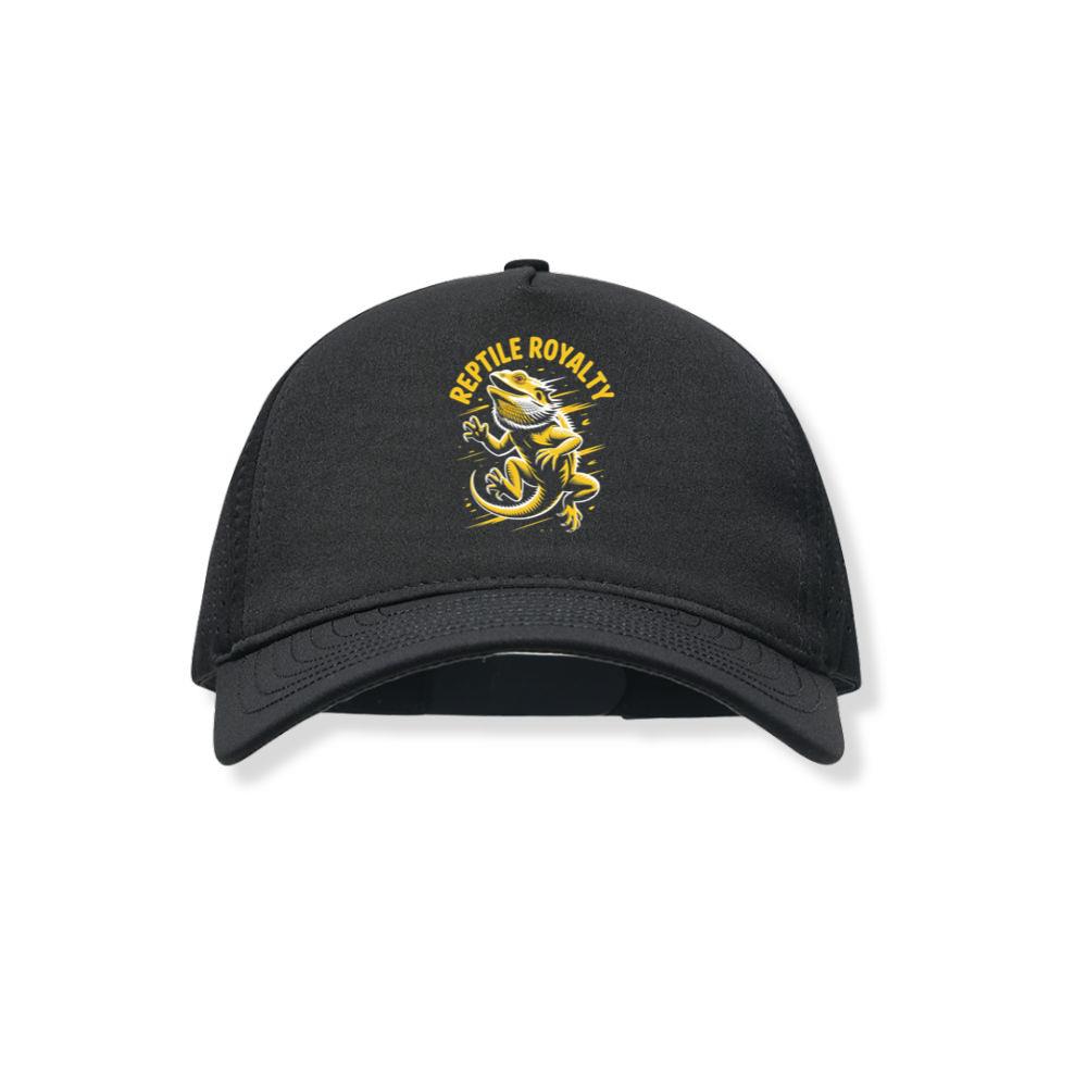 Reptile Royalty Lizard Vintage Graphic Black Hat