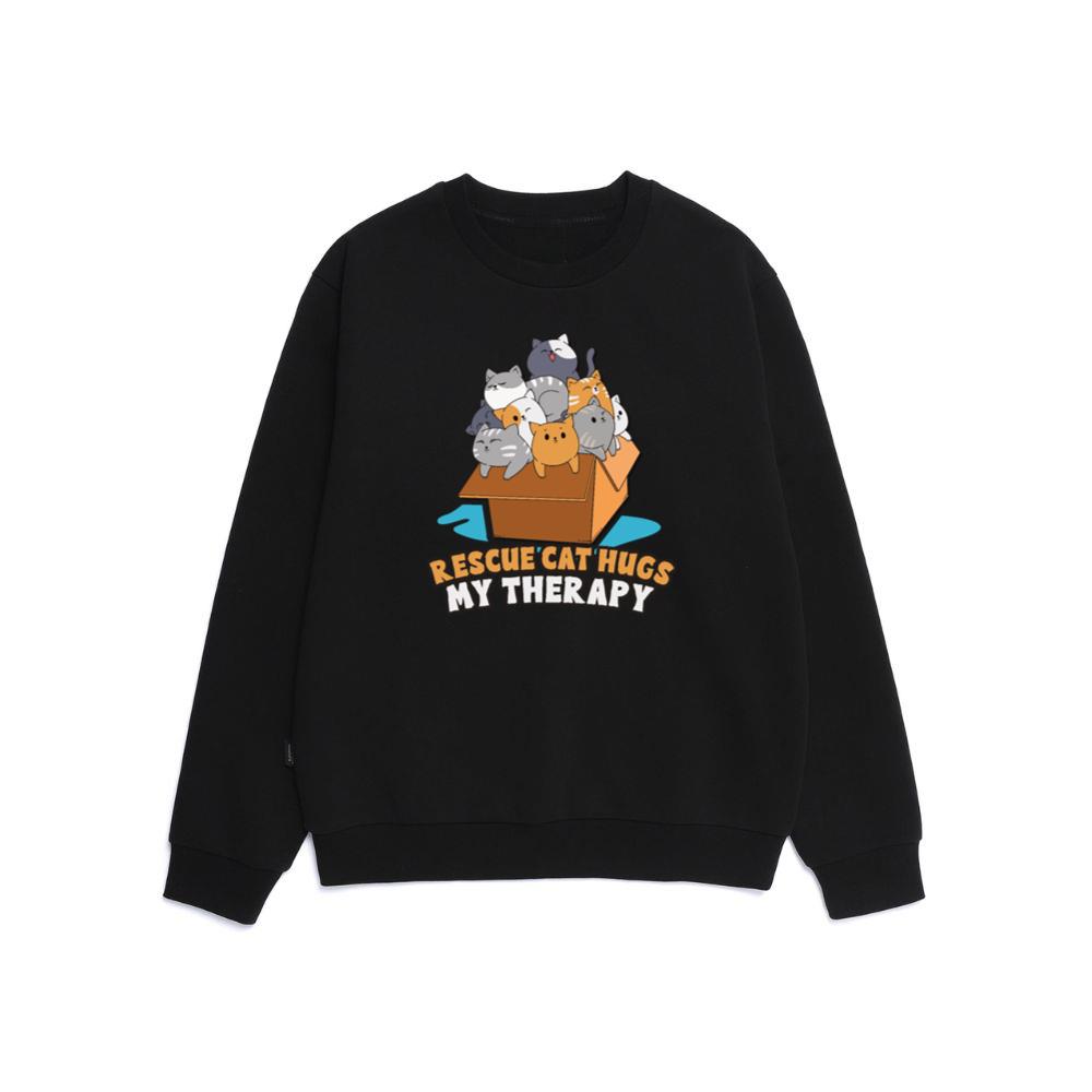 Rescue Cat Hugs My Therapy Animal Rescue Adoption Gift Sweatshirt