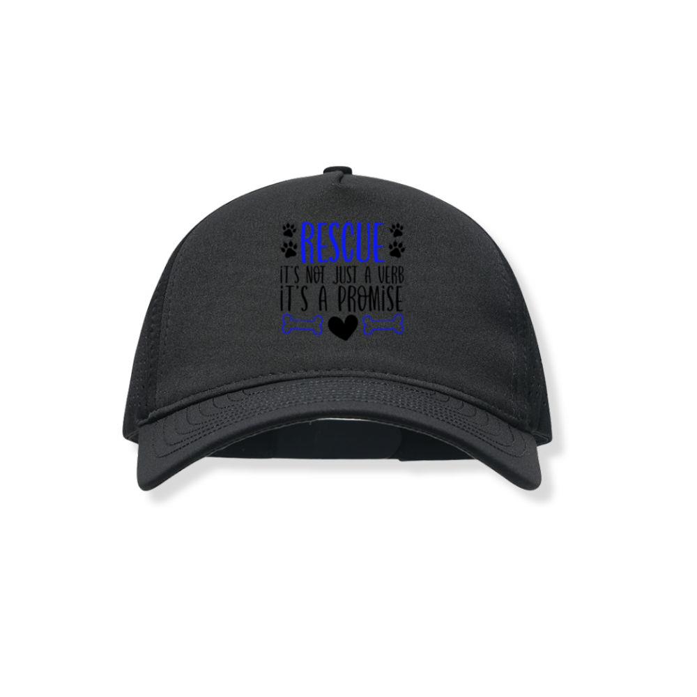 Rescue It’s Not Just a Verb It’s a Promise Dog Cat Adoption Gift Black Hat