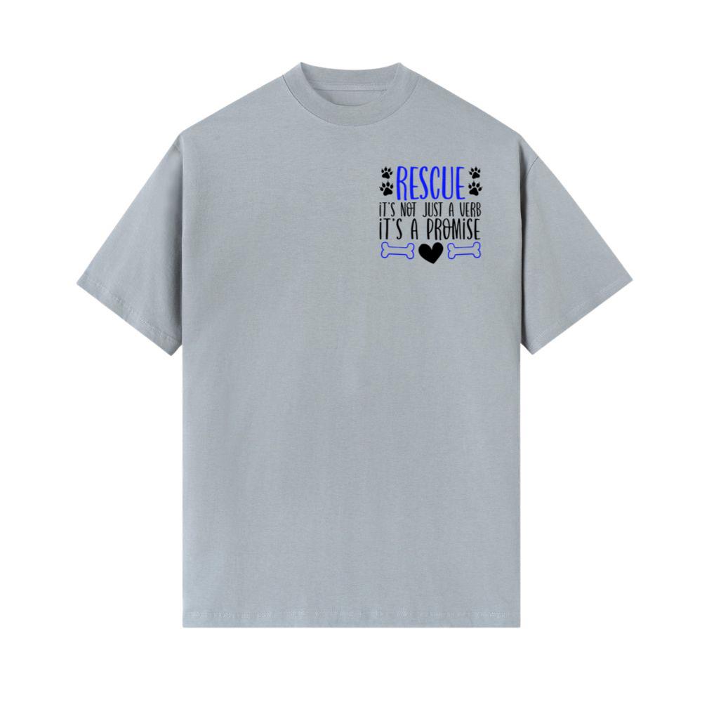 Rescue It’s Not Just a Verb It’s a Promise Dog Cat Adoption Gift T-Shirt - Image 2