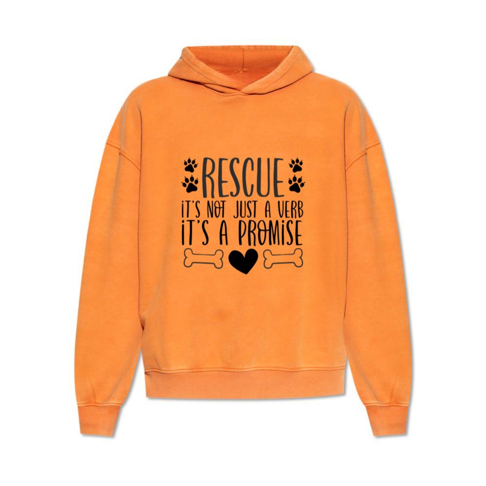 Rescue Not Just a Verb It’s a Promise Animal Adoption Quote Hoodie