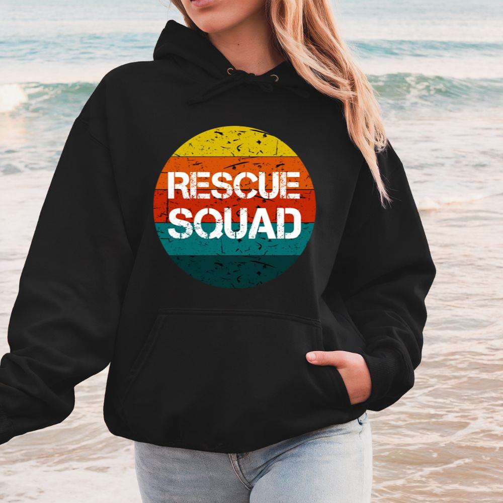 Rescue Squad Vintage Style Animal Adoption Pet Lover Gift Hoodie
