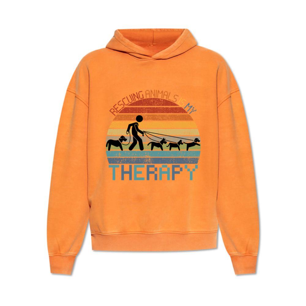 Rescuing Animals Is My Therapy Animal Control Worker Gift Hoodie
