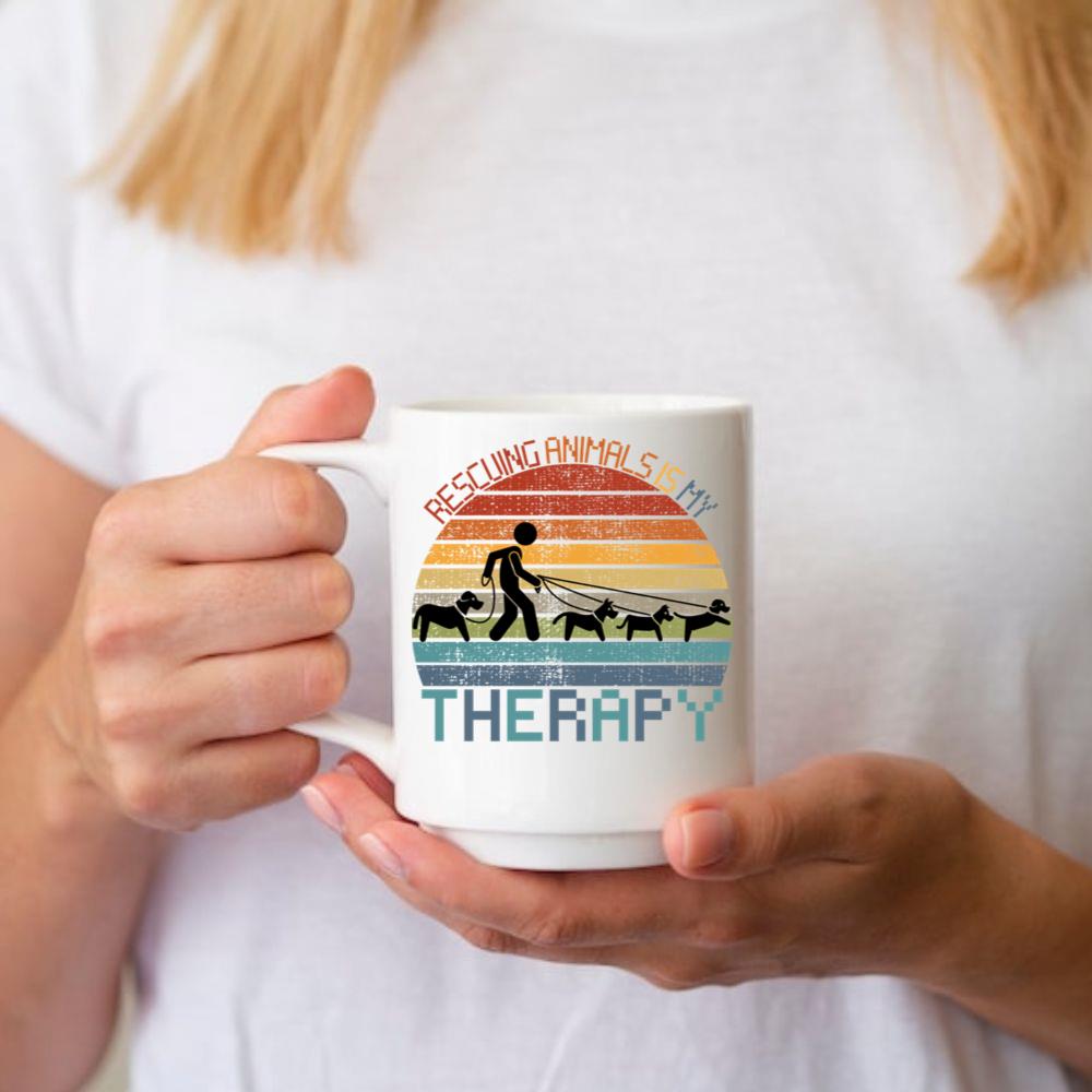 Rescuing Animals Is My Therapy Animal Control Worker Gift Mug
