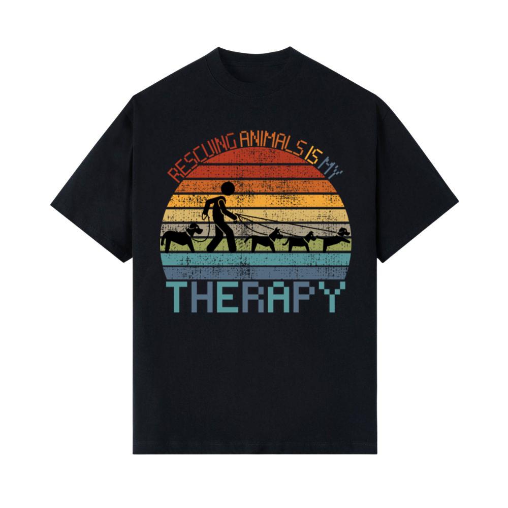 Rescuing Animals Is My Therapy Animal Control Worker Gift T-Shirt