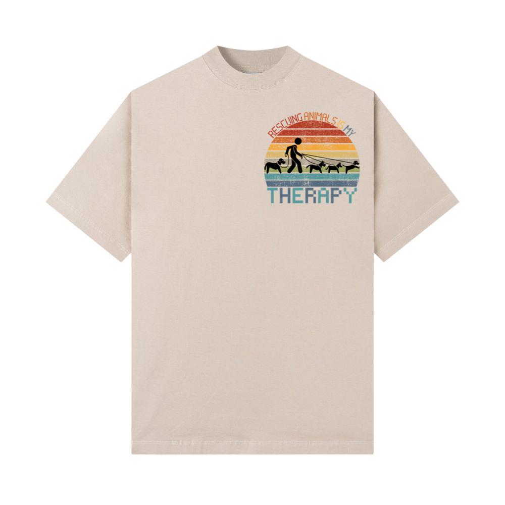 Rescuing Animals Is My Therapy Animal Control Worker Gift T-Shirt