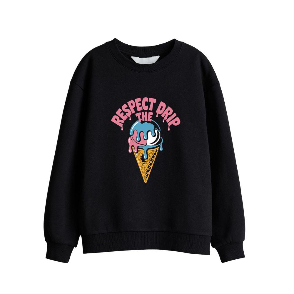 Respect The Drip Funny Ice Cream Cone Streetwear Sweatsrhit