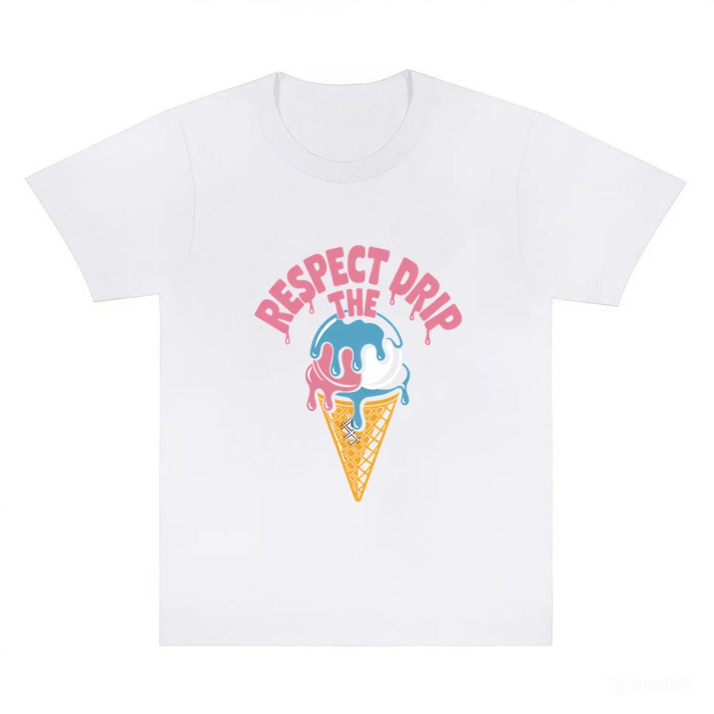 Respect The Drip Funny Ice Cream Cone Streetwear T-Shirts