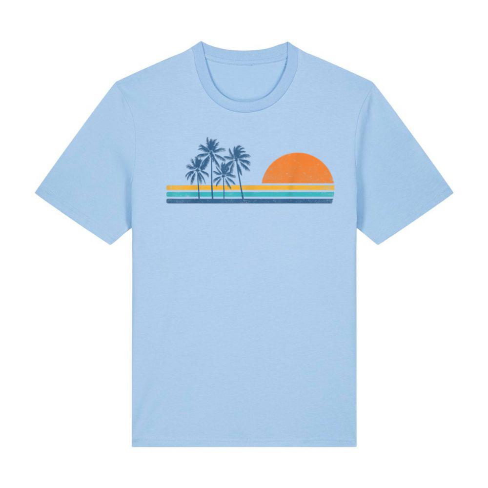 Retro 70s Sunset Palm Trees Vintage Tropical Beach Graphic T-Shirt