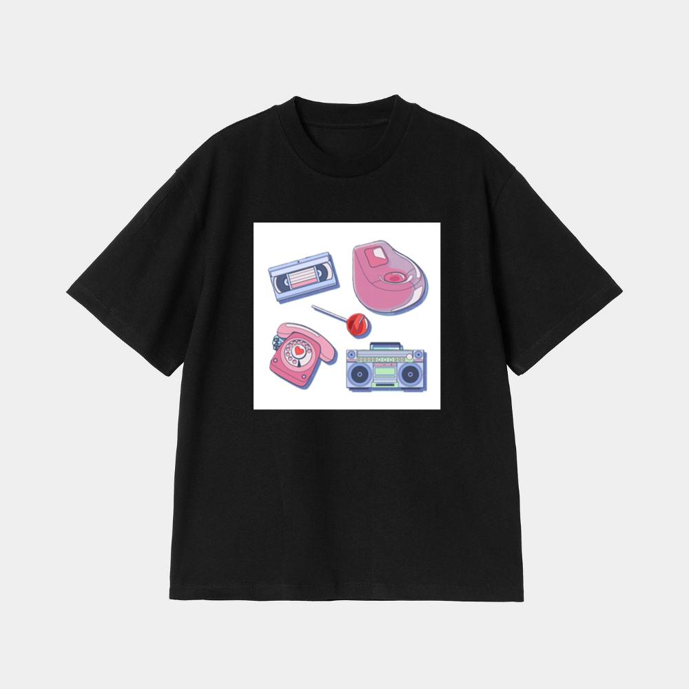 Retro 90s with Beanbag and Phone T-Shirt