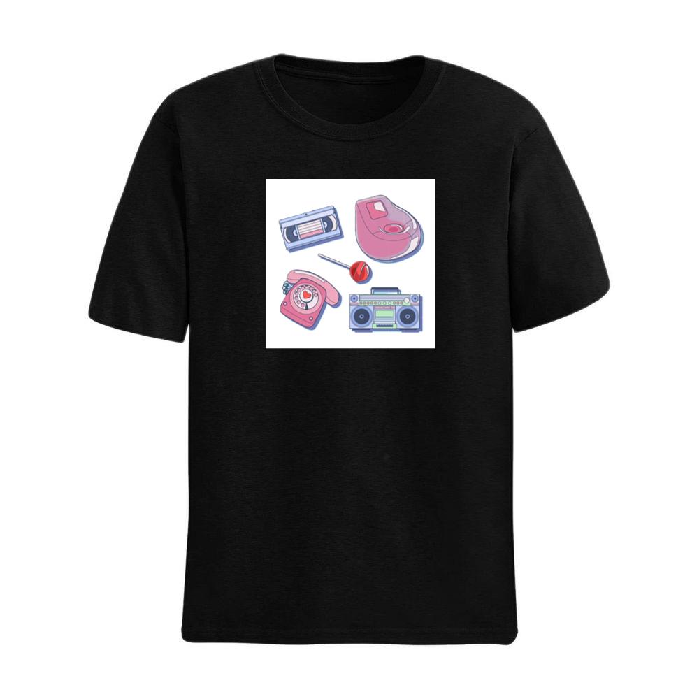 Retro 90s with Beanbag and Phone T-Shirts