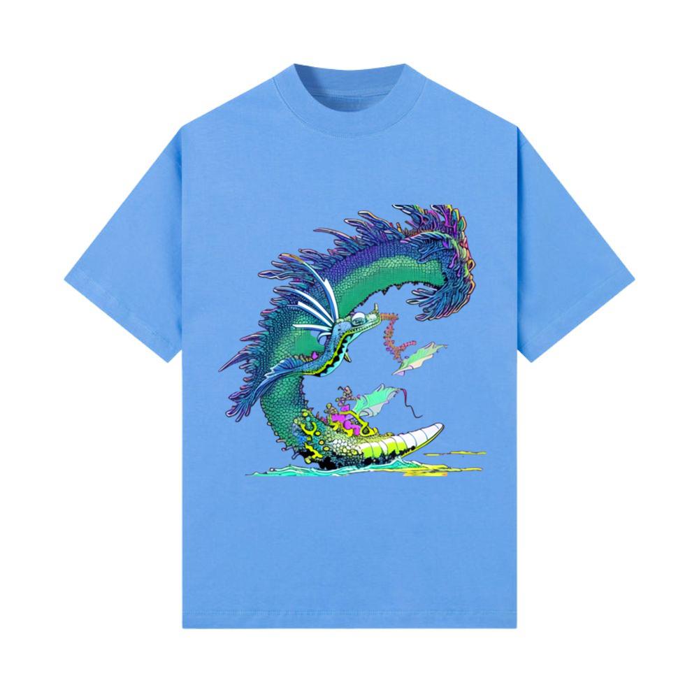 Retro Anime Leaf Sea Dragon T-Shirt