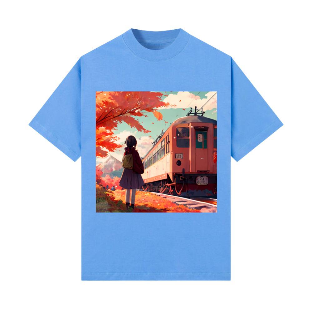 Retro Anime Style Old Japanese Train T-Shirt
