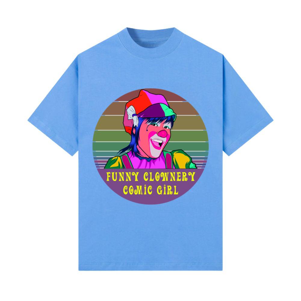 retro circle clownery comic anime cartoon girl T-Shirt