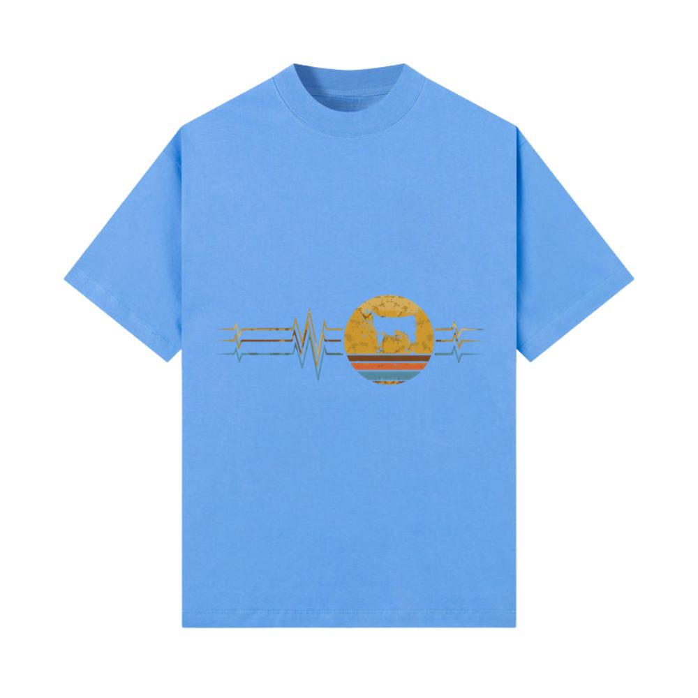 Retro Heartbeat Hereford Cattle Animal Rescue Vint T-Shirt