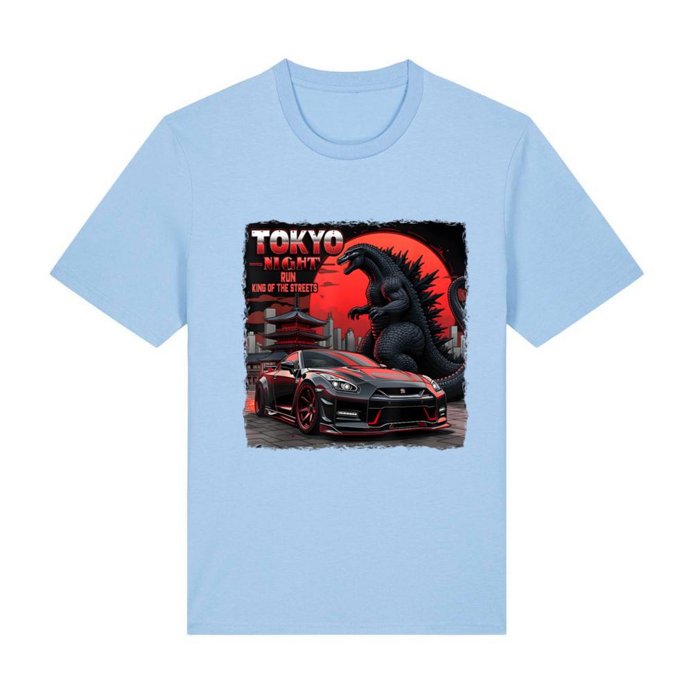 Retro Tokyo Night Run King of the Streets Dinosaur T-Rex T-Shirt
