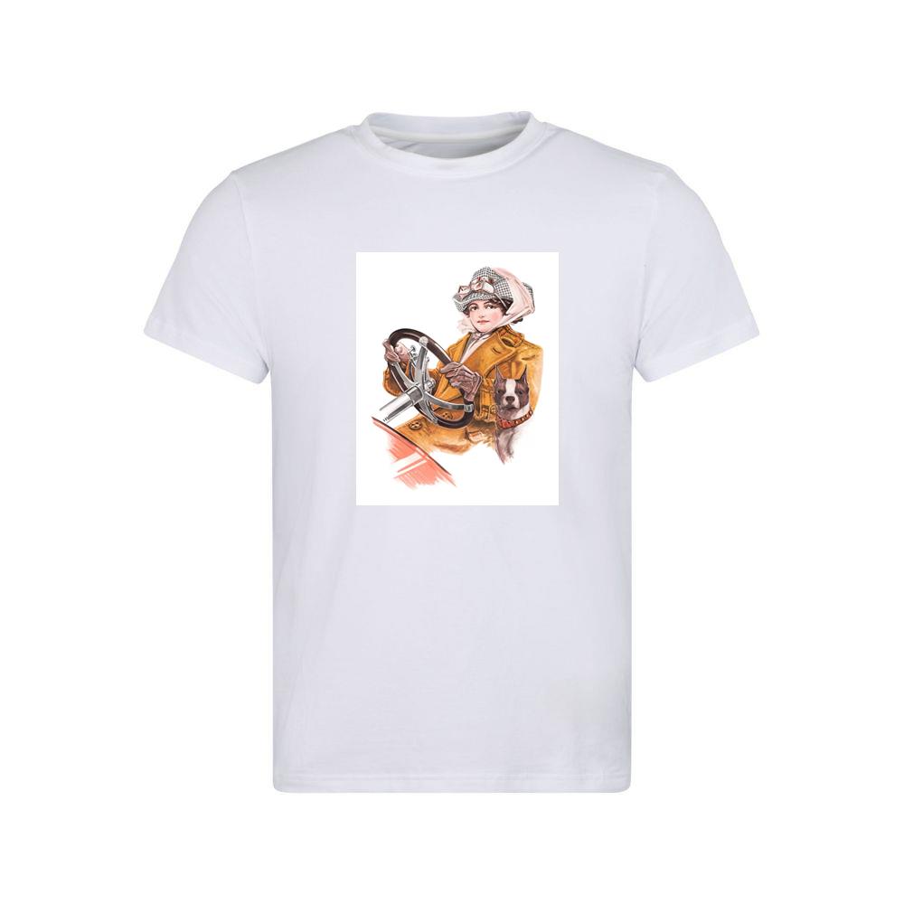 Retro Woman and Dog in Vehicle T-Shirts