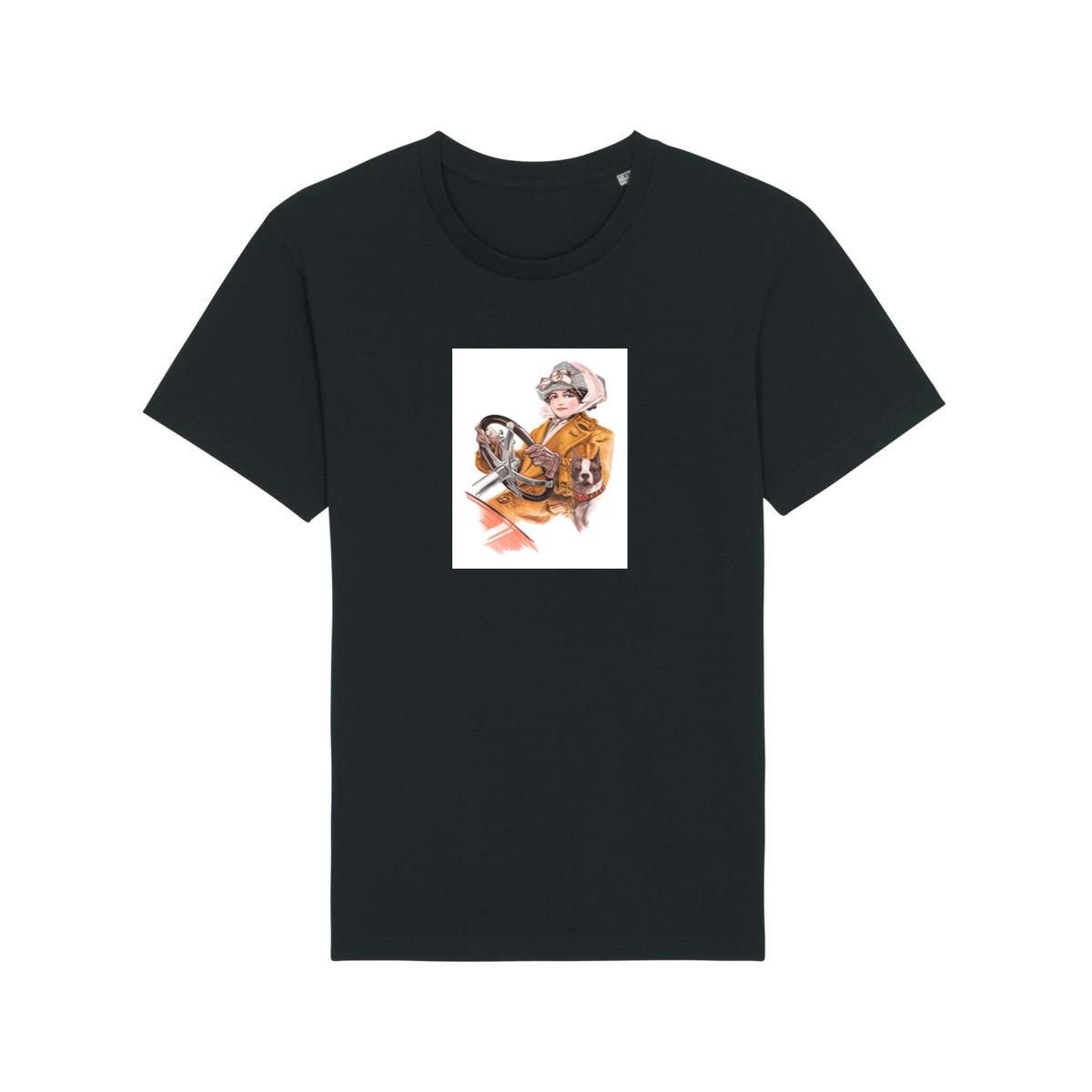 Retro Woman and Dog in Vehicle T-Shirts
