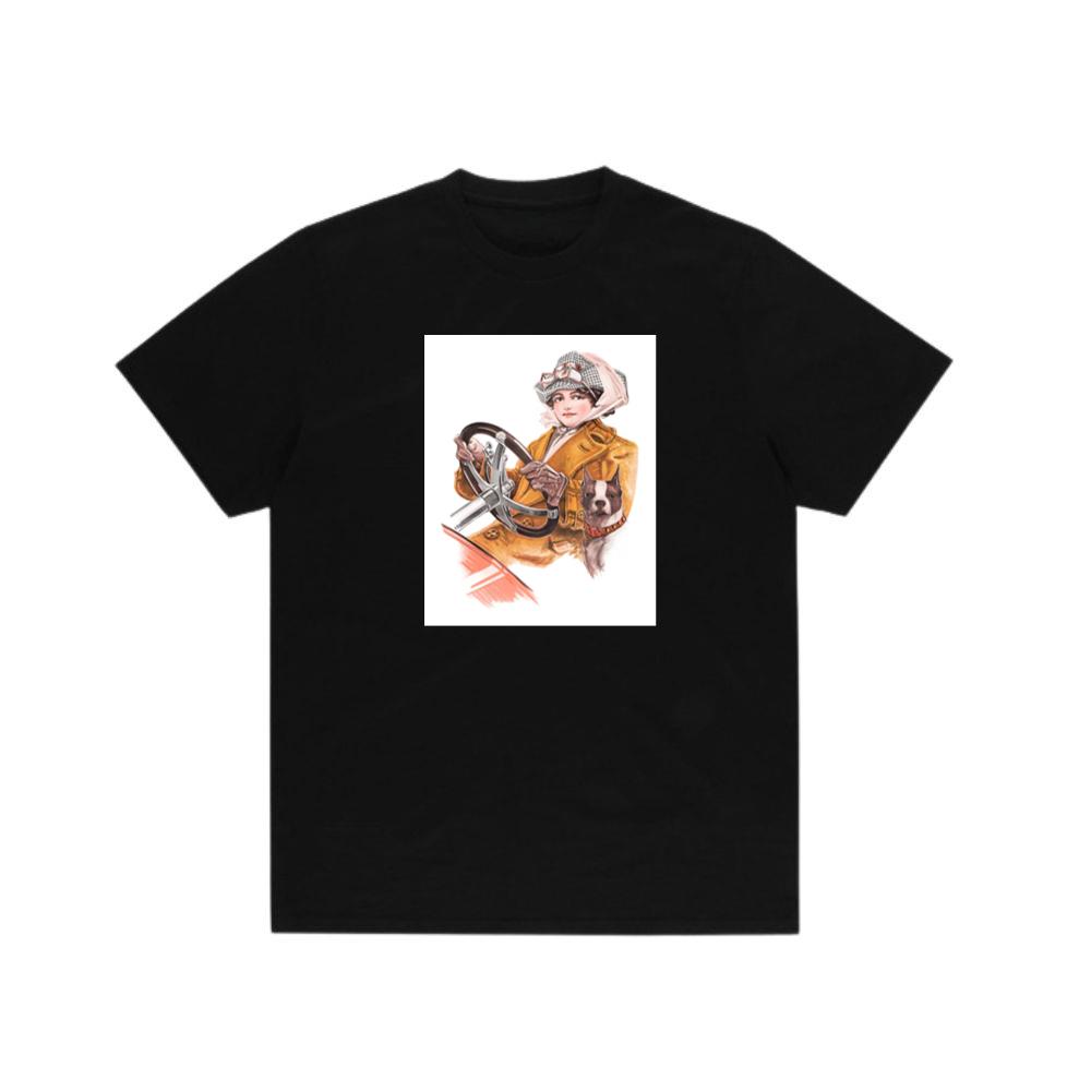 Retro Woman and Dog in Vehicle T-Shirts