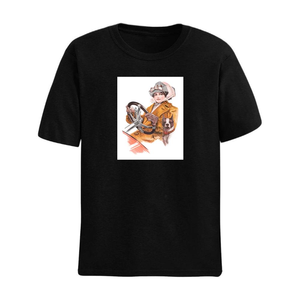 Retro Woman and Dog in Vehicle T-Shirts