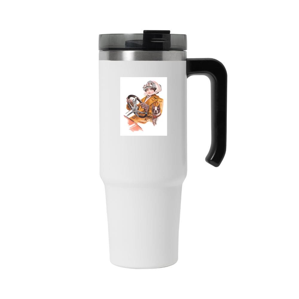 Retro Woman and Dog in Vehicle Tumbler