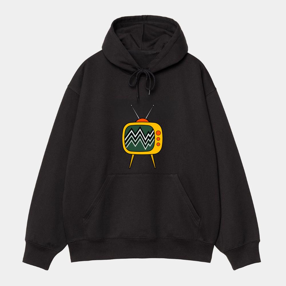 Retro Yellow Static Television Hoodie