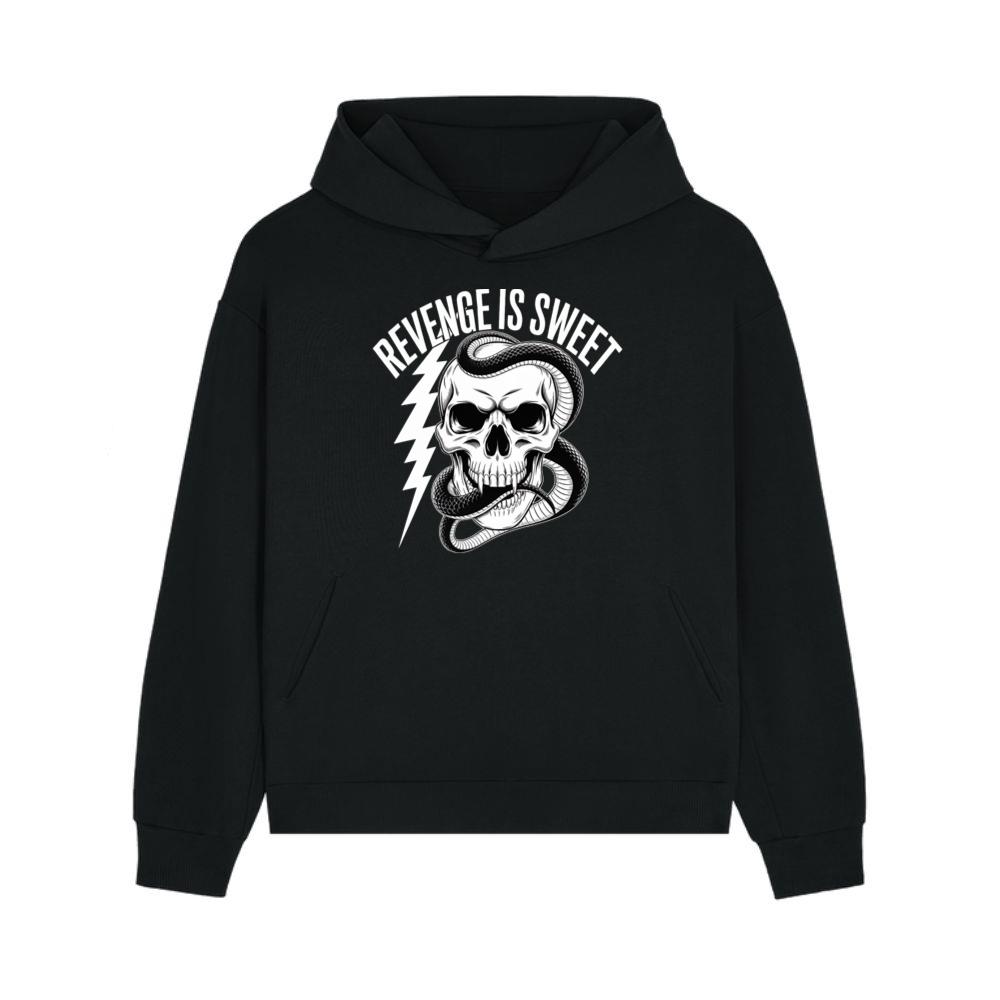 Revenge Is Sweet Skull with Snake and Lightning Graphic Hoodie