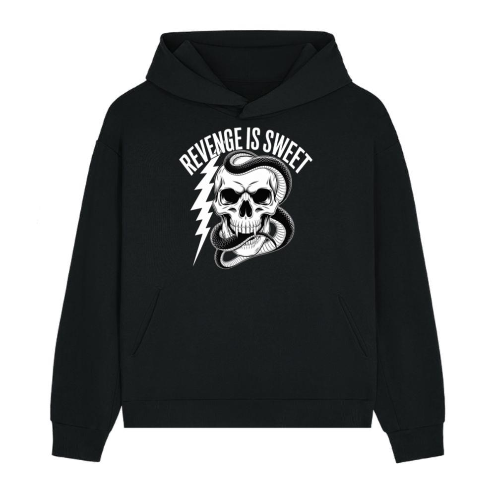 Revenge Is Sweet Skull with Snake and Lightning Graphic Hoodie