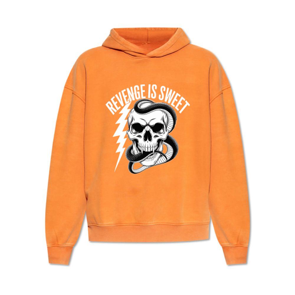 Revenge Is Sweet Skull with Snake and Lightning Graphic Hoodie