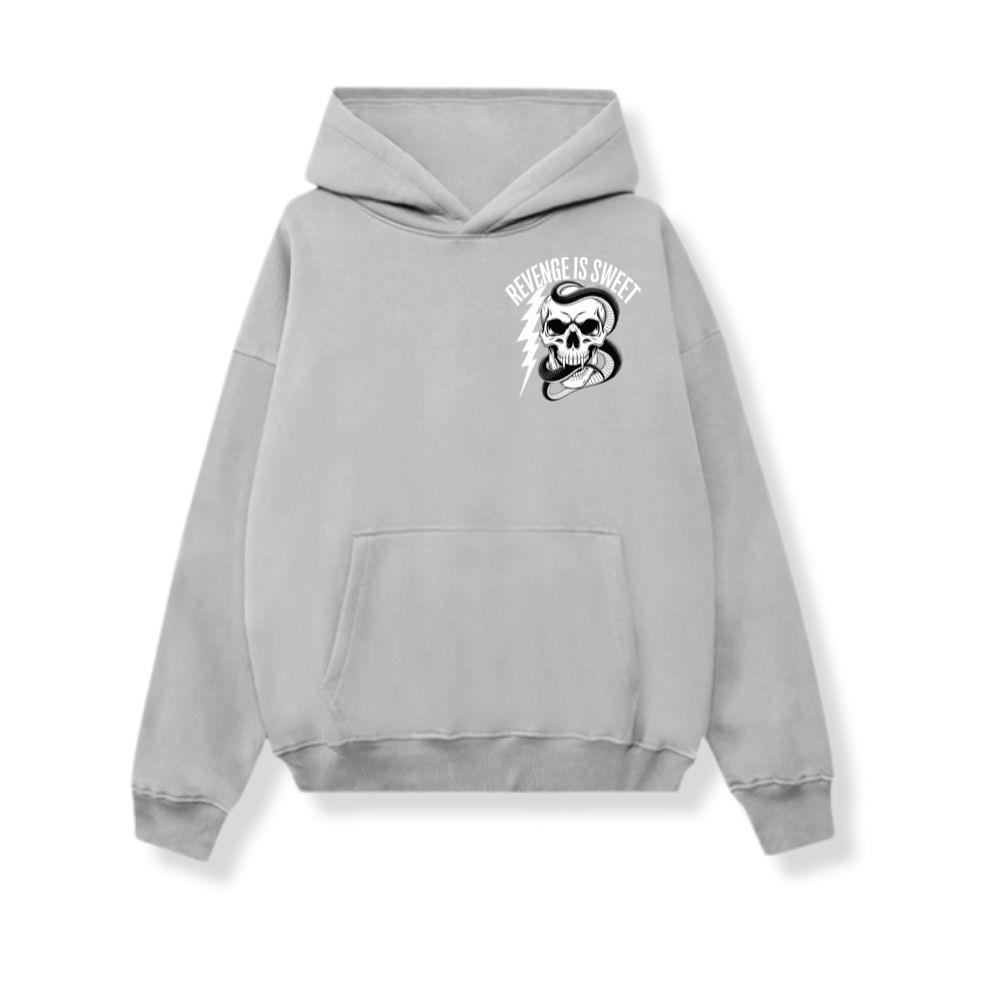 Revenge Is Sweet Skull with Snake and Lightning Graphic Hoodie