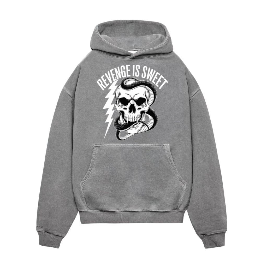 Revenge Is Sweet Skull with Snake and Lightning Graphic Hoodies