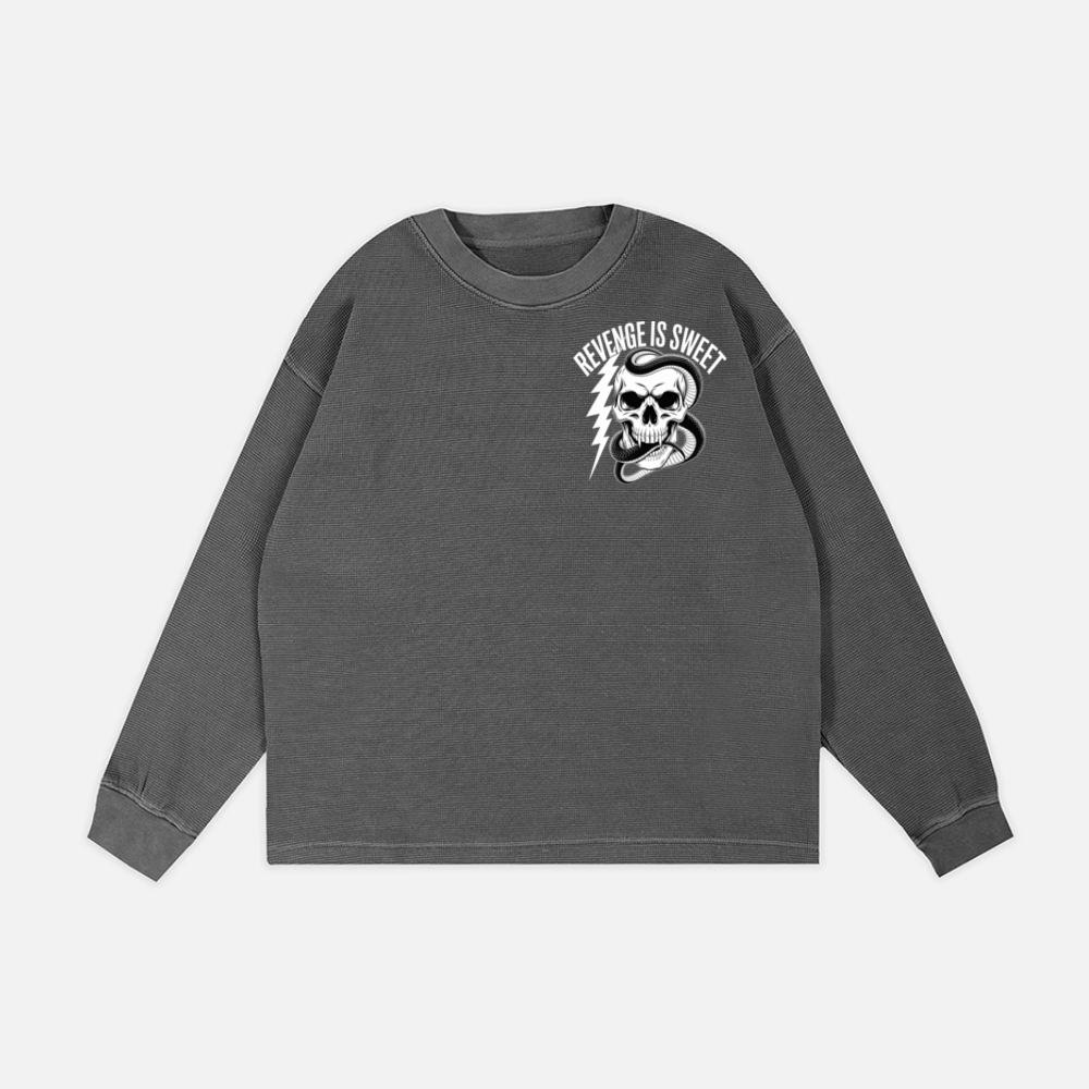 Revenge Is Sweet Skull with Snake and Lightning Graphic Sweatshirt - Image 2