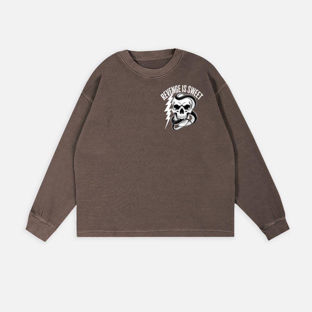 Revenge Is Sweet Skull with Snake and Lightning Graphic Sweatshirt - Image 3