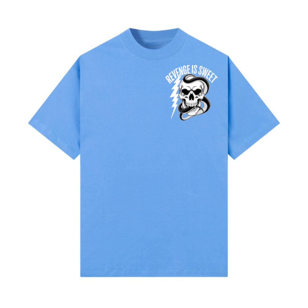 Revenge Is Sweet Skull with Snake and Lightning Graphic T-Shirt - Image 3