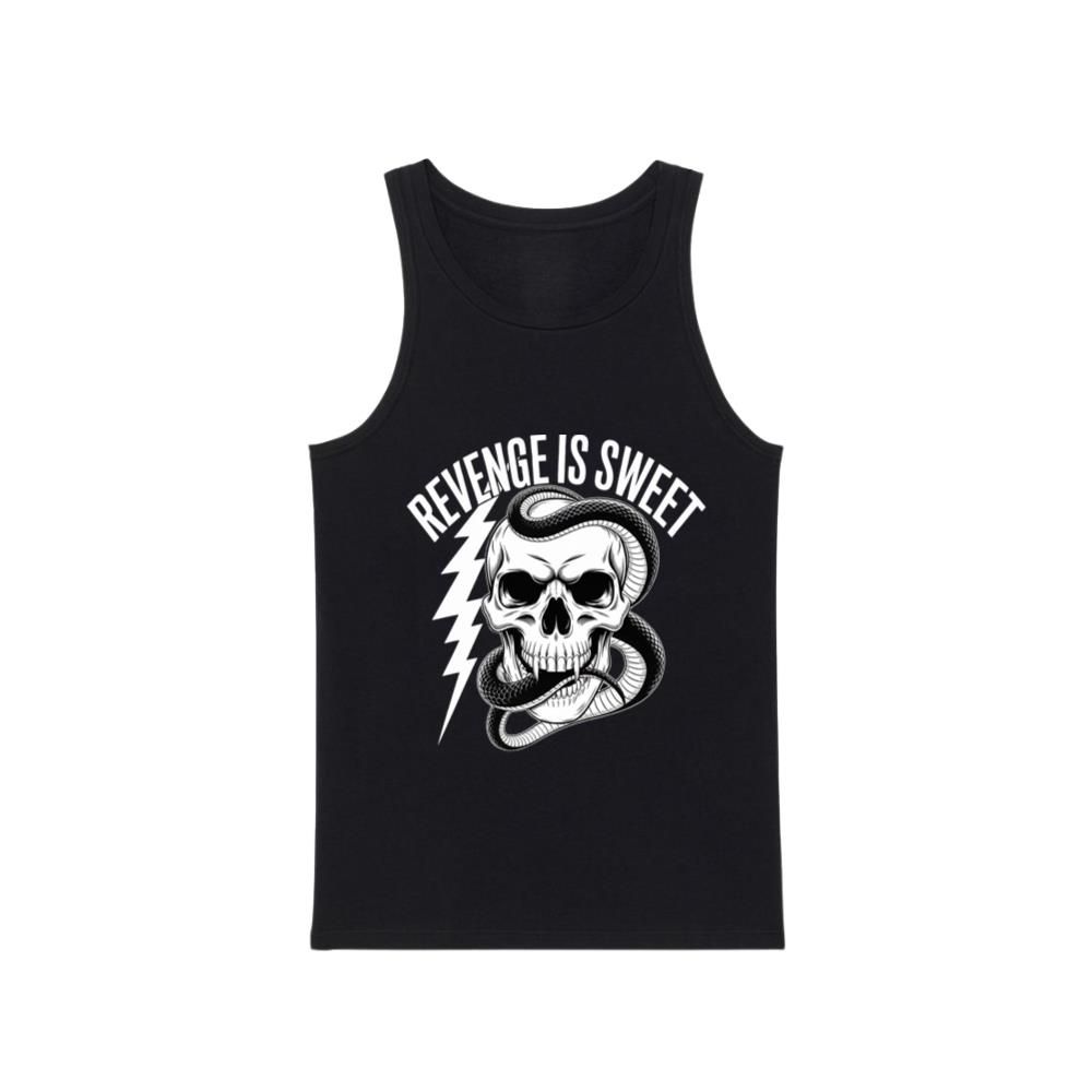 Revenge Is Sweet Skull with Snake and Lightning Graphic Tank Top