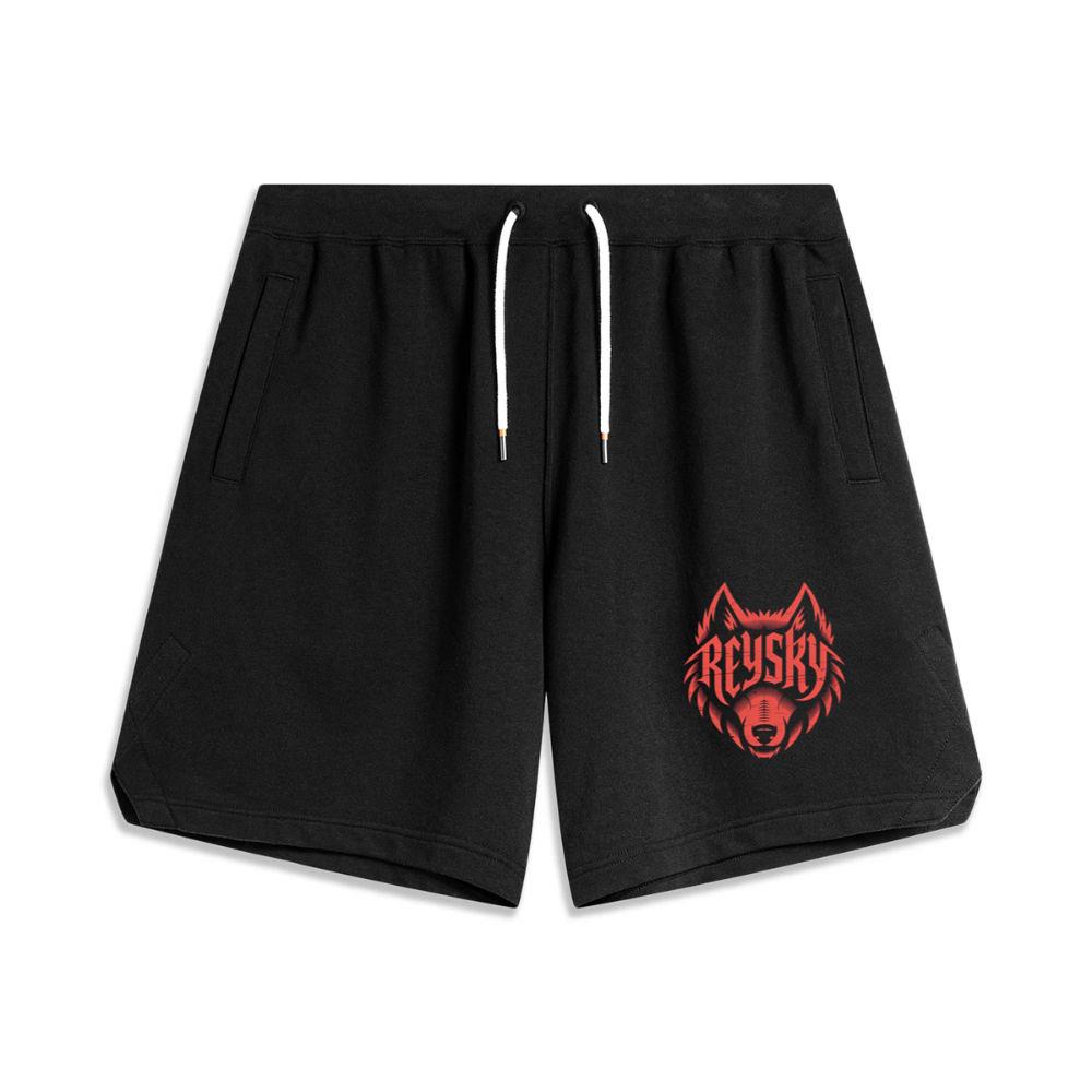 Reyski Red Wolf Head Aggressive Logo Style Design Basketball Shorts