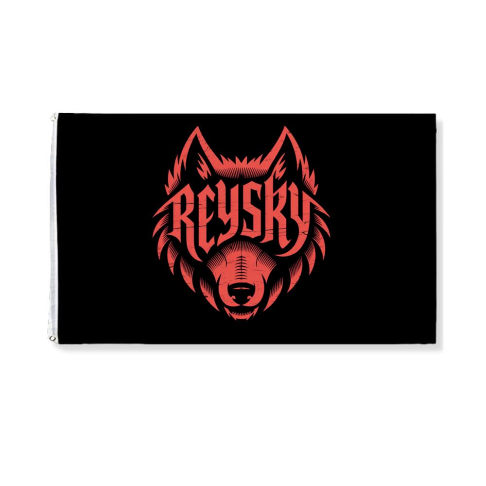 Reyski Red Wolf Head Aggressive Logo Style Design Flat