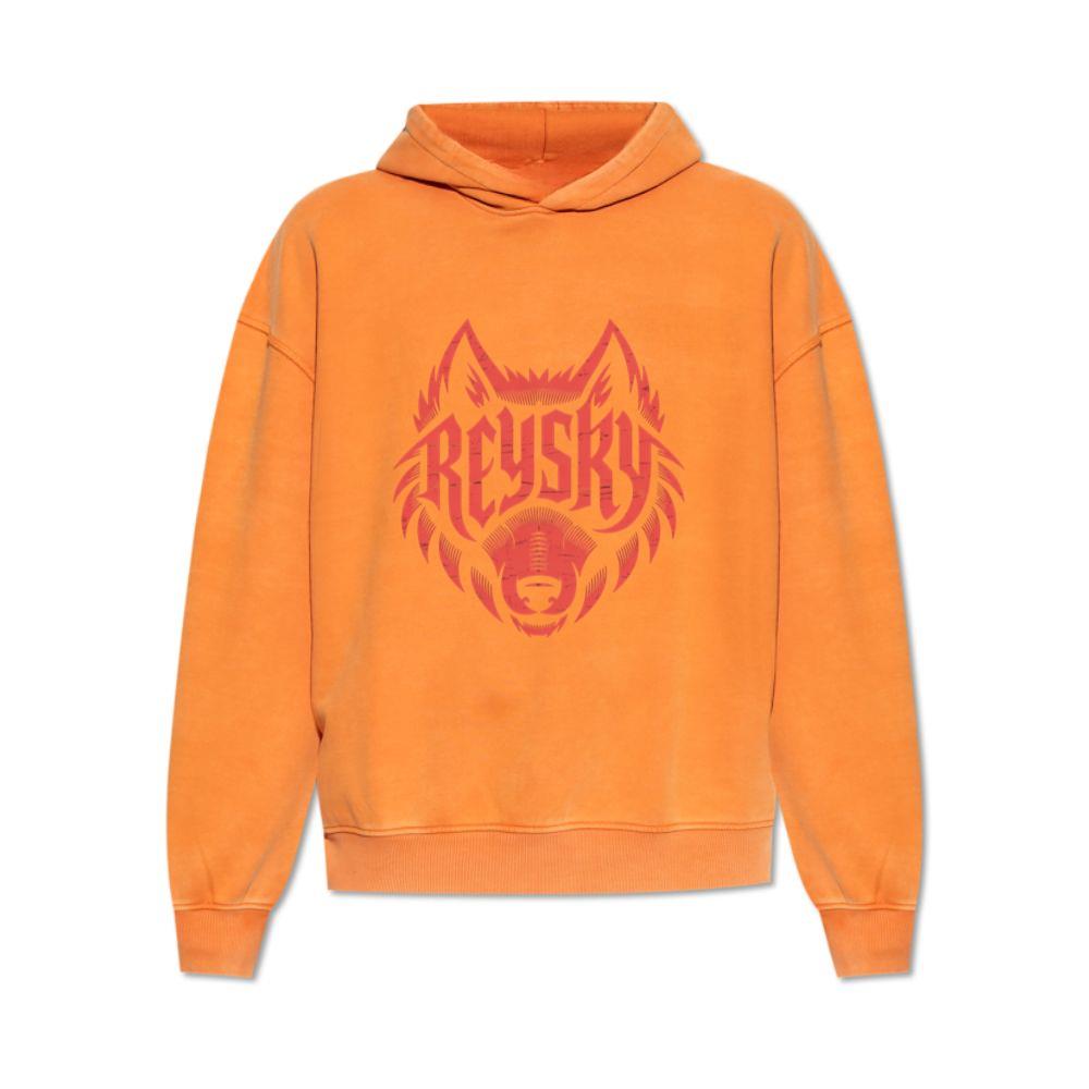 Reyski Red Wolf Head Aggressive Logo Style Design Hoodie
