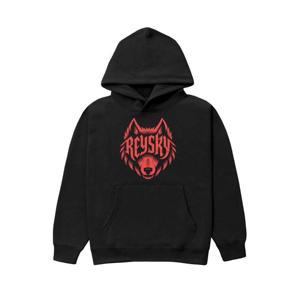 Reyski Red Wolf Head Aggressive Logo Style Design Hoodie