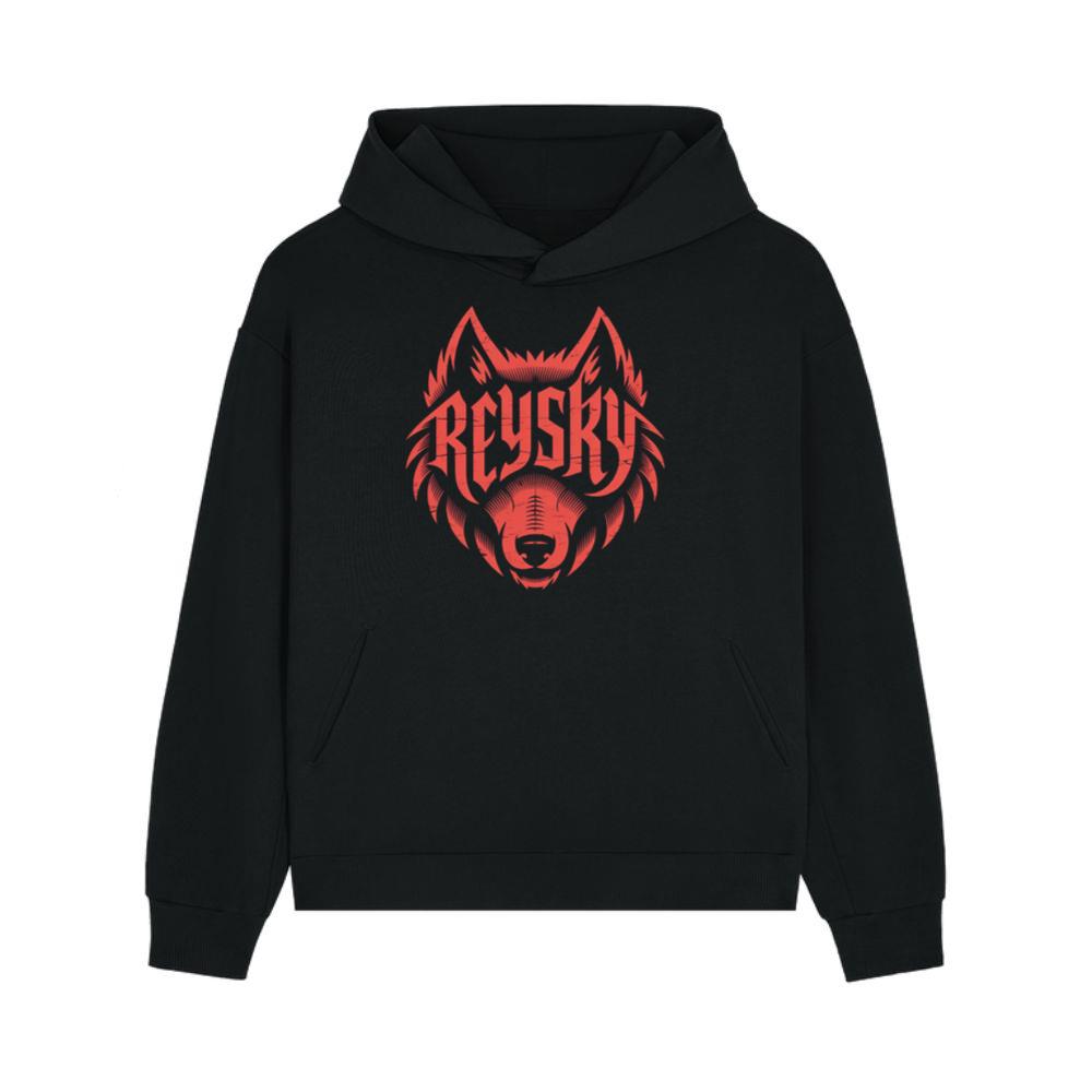 Reyski Red Wolf Head Aggressive Logo Style Design Hoodies
