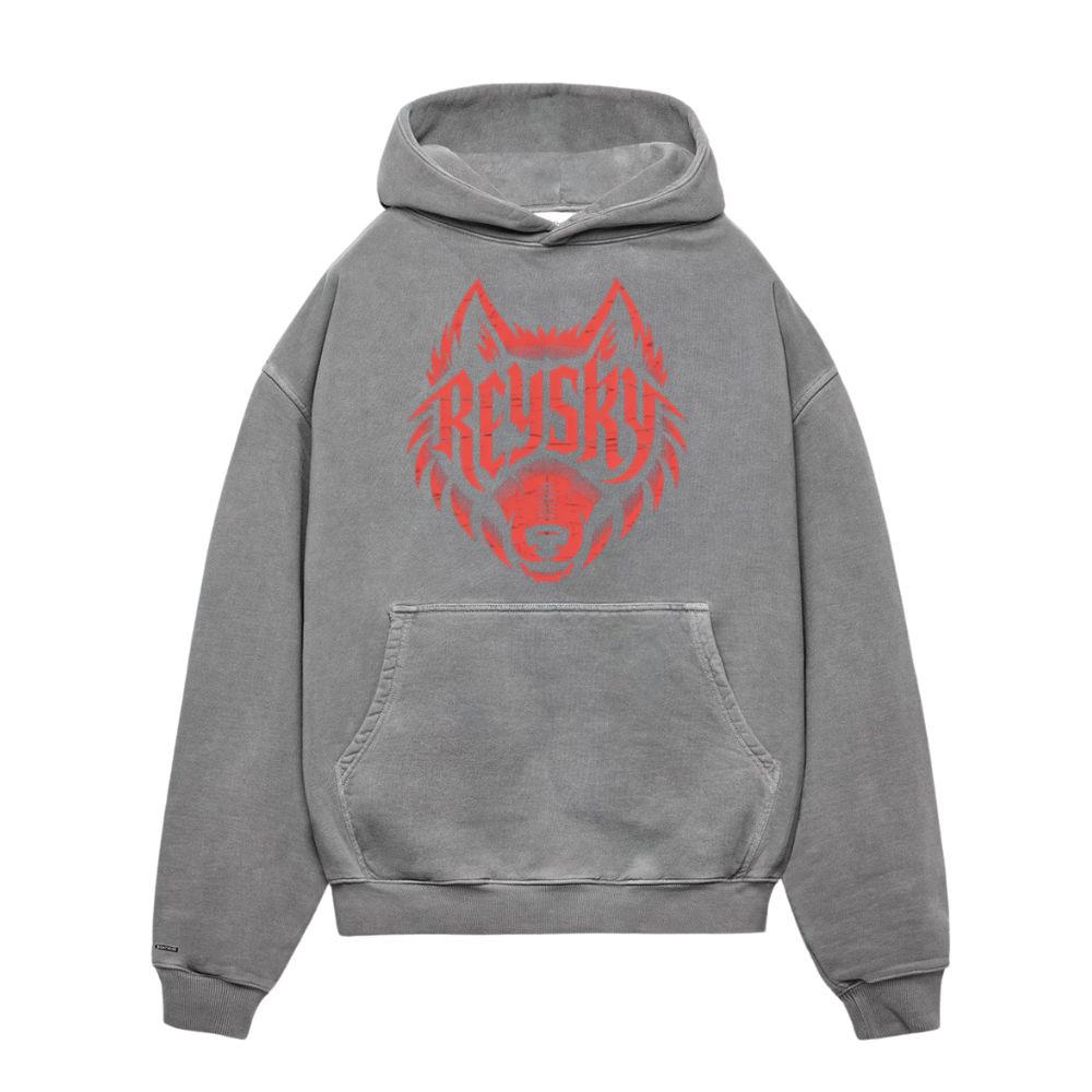 Reyski Red Wolf Head Aggressive Logo Style Design Hoodies