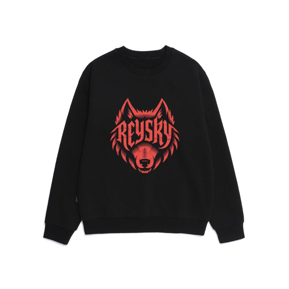 Reyski Red Wolf Head Aggressive Logo Style Design Sweatshirt