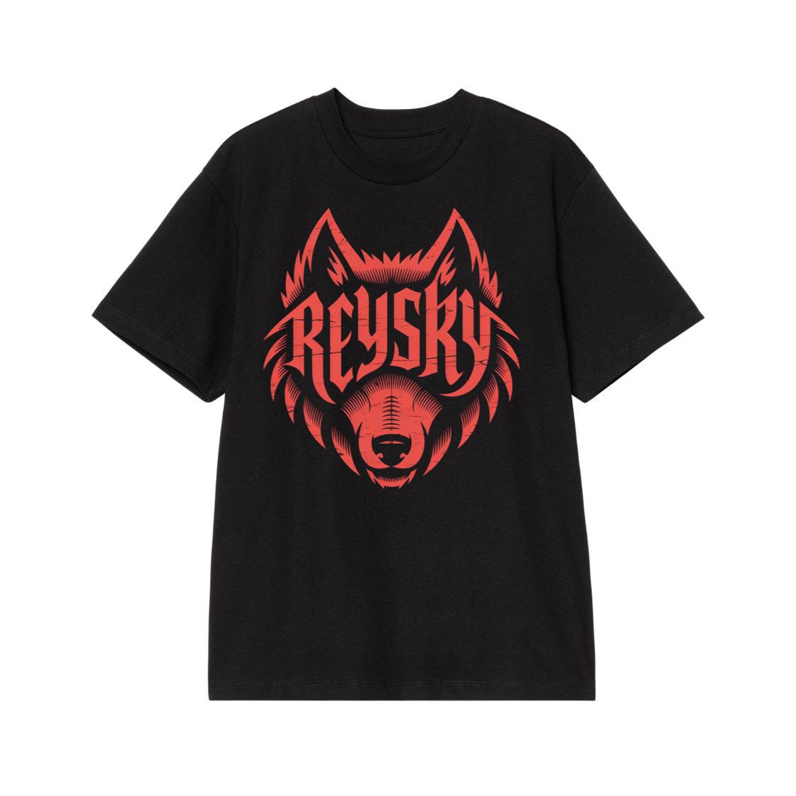 Reyski Red Wolf Head Aggressive Logo Style Design T-Shirt