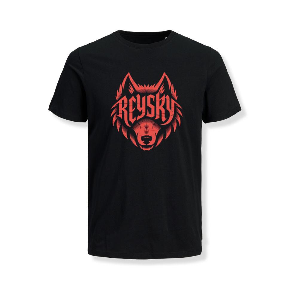 Reyski Red Wolf Head Aggressive Logo Style Design T-Shirt