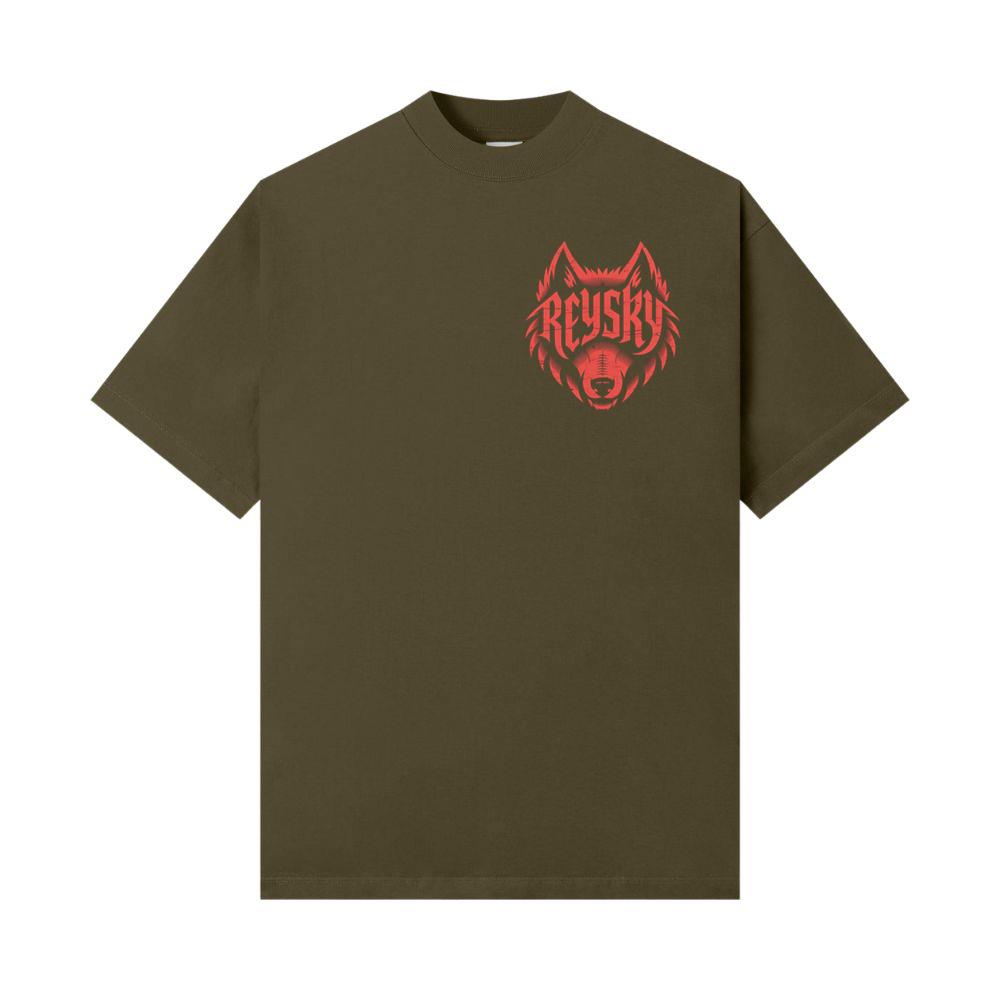 Reyski Red Wolf Head Aggressive Logo Style Design T-Shirts - Image 3