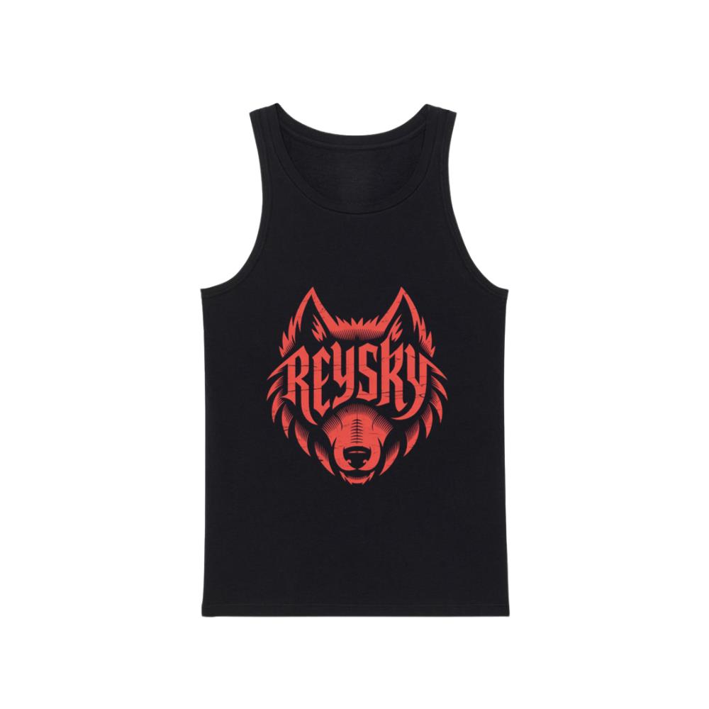 Reyski Red Wolf Head Aggressive Logo Style Design Tank Top
