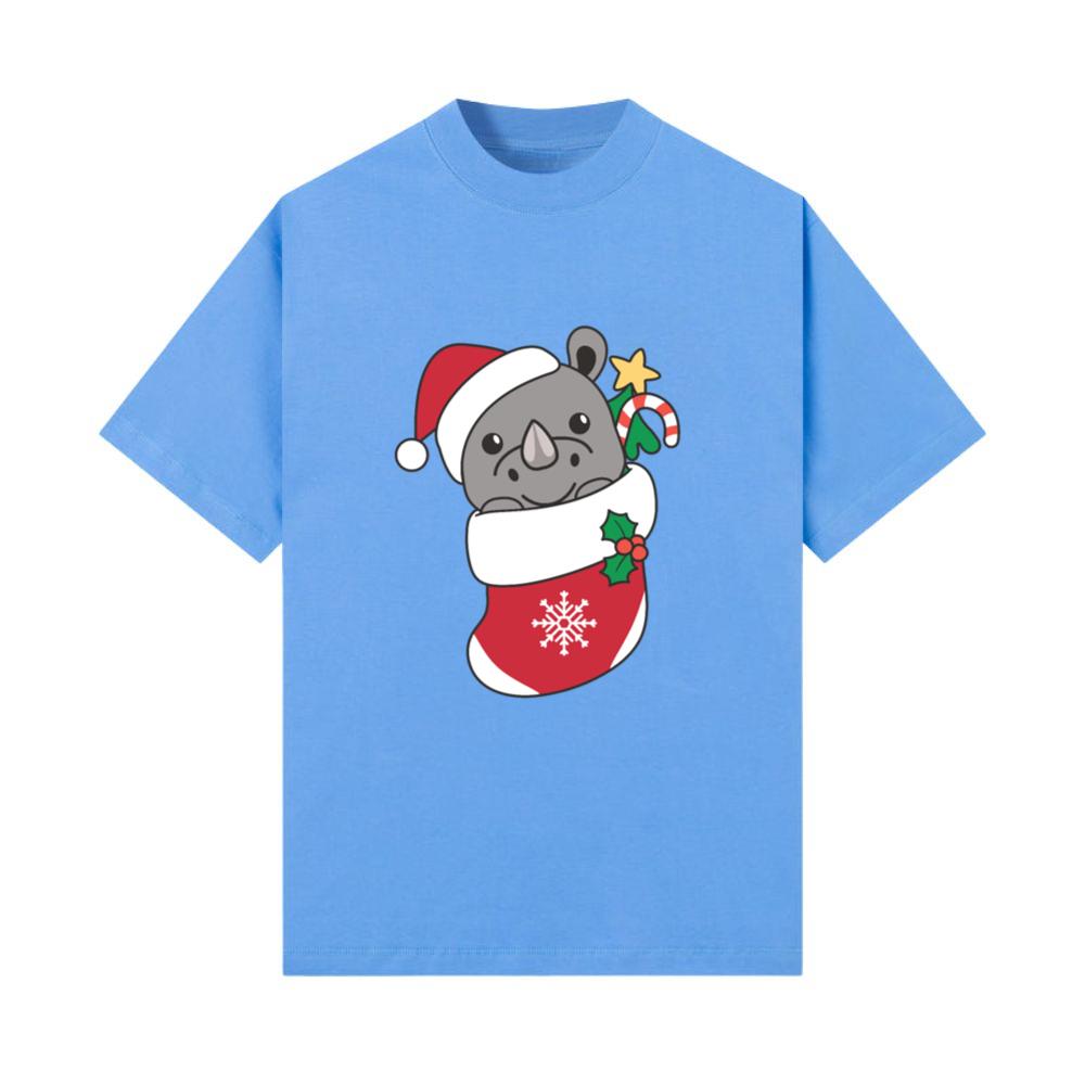 Rhinoceros Christmas Snow Winter Animals T-Shirt