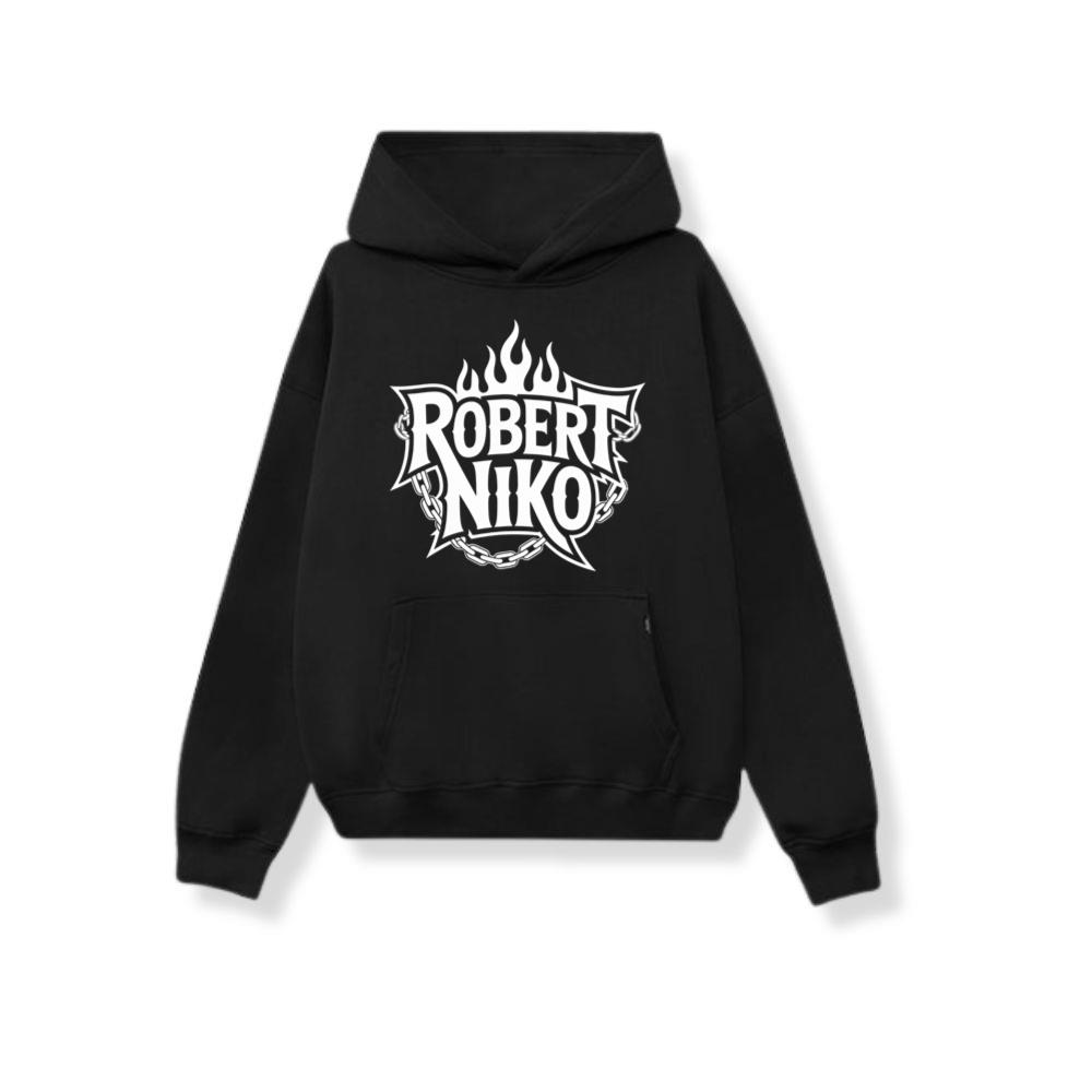 Robert Niko Fire Typography Design Hoodie