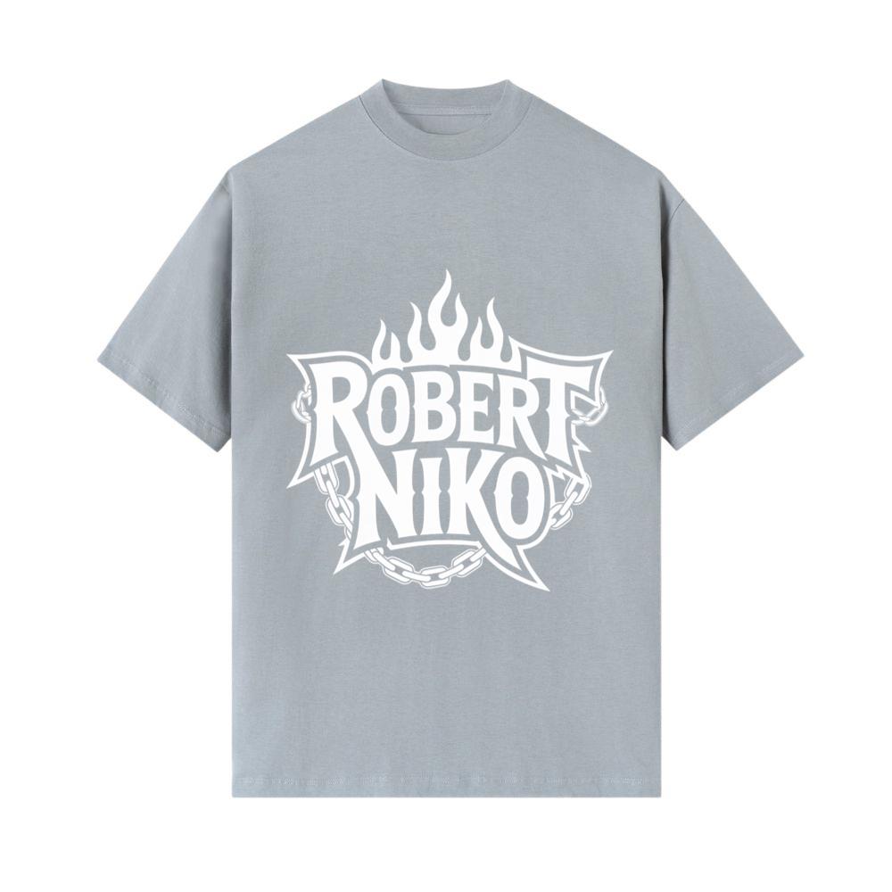 Robert Niko Fire Typography Design T-Shirt