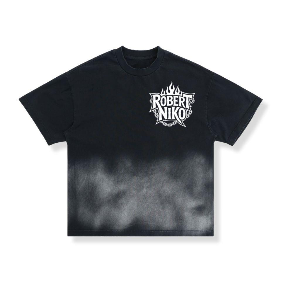 Robert Niko Fire Typography Design T-Shirt
